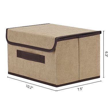 2 Pcs Fabric Storage Bin Basket with Lid and Handle, Storage Cube for Organizing Clothes