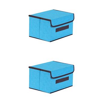2 pc Fabric Storage Bin Basket with Lid and Handle, Storage Cube for Organizing Clothes