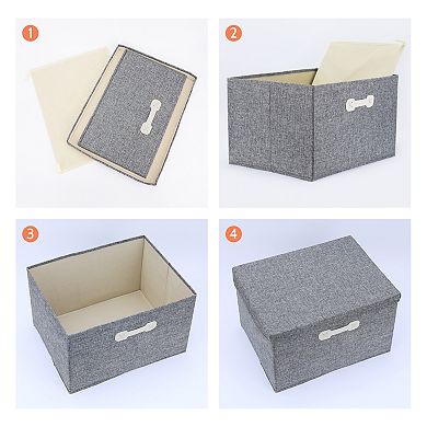 2 Pcs Storage Cube, Fabric Storage Bin with Lid and Handle for Shelves Closet, Basket