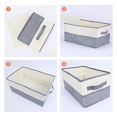 2 Pcs Fabric Storage Cube with Handles, Storage Bin Basket for Shelves Closet Organizing Clothes