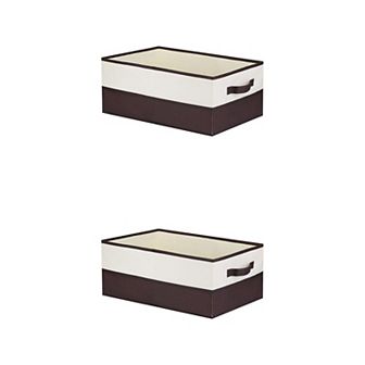 2 pc Fabric Storage Cube with Handles, Storage Bin Basket for Shelves Closet Organizing Clothes