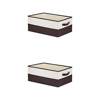 2 pc Fabric Storage Cube with Handles, Storage Bin Basket for Shelves Closet Organizing Clothes