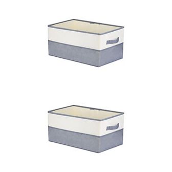 2 pc Fabric Storage Cube with Handles, Storage Bin Basket for Shelves Closet Organizing Clothes