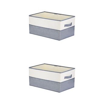 2 pc Fabric Storage Cube with Handles, Storage Bin Basket for Shelves Closet Organizing Clothes