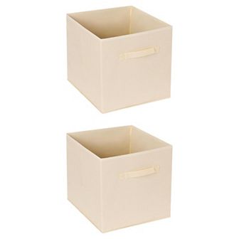 2 pc Fabric Storage Cube with Handle, Storage Bin for Shelves Closet, Storage Basket