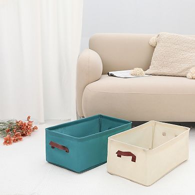 2 Pcs Storage Cube, Fabric Storage Bin with Handles for Shelves Closet, Storage Basket Shoes