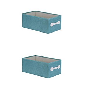 2 pc Storage Cube, Fabric Storage Bin with Handles for Shelves, Storage Basket Blankets