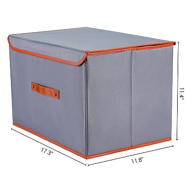 2 Pcs Storage Cube, Fabric Storage Bin with Handles and Lid, Storage Basket for Organizing Cloth
