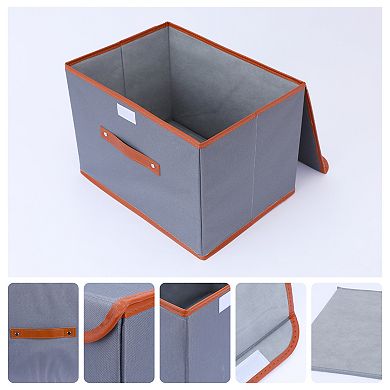 2 Pcs Storage Cube, Fabric Storage Bin with Handles and Lid, Storage Basket for Organizing Cloth