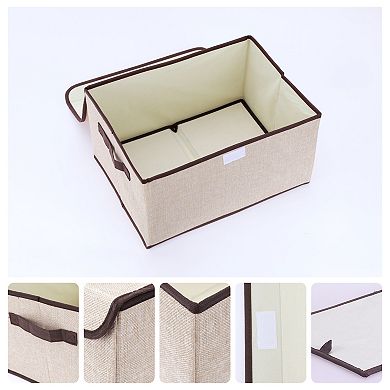 2 Pcs Fabric Storage Bin Cube with Handles and Lid for Shelves Closet, Storage Basket