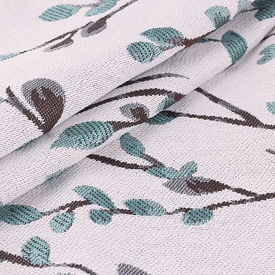 2 Pcs Classical Embroidery Jacquard Teal Decoration Throw Pillow Cover 24 x 24 Inch