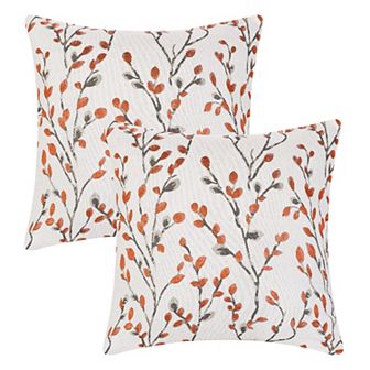 2 pc Classical Embroidery Jacquard Teal Decoration Throw Pillow Cover Pattern Pillow Cases 24" x 24"