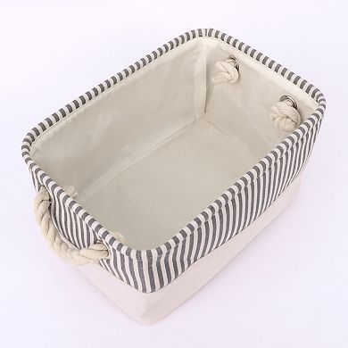 2 Pcs Fabric Storage Basket Bin with Handle, Storage Cube for Shelves Closet Clothes Books