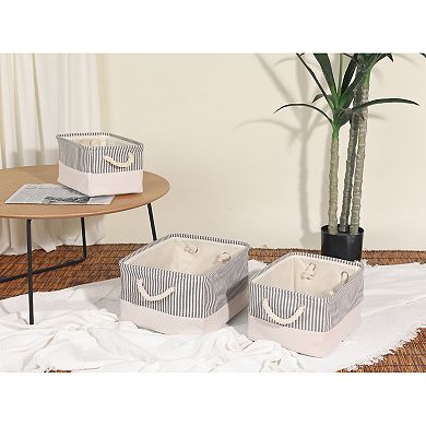 2 Pcs Fabric Storage Basket Bin with Handle, Storage Cube for Shelves Closet Clothes Books