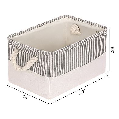 2 Pcs Fabric Storage Basket Bin with Handle, Storage Cube for Shelves Closet Clothes Books