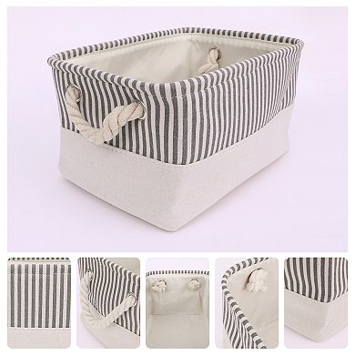 2 Pcs Fabric Storage Basket Bin with Handle, Storage Cube for Shelves Closet Clothes Books