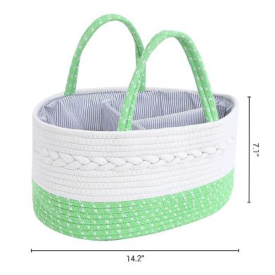 2 Pcs Woven Storage Baskets, Shelf Closet Storage Bin for Blankets, Organizer Bin with Handles