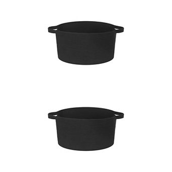 2 pc Woven Storage Basket with Handle, Shelf Closet Storage Bin for Blankets, Organizer Bin