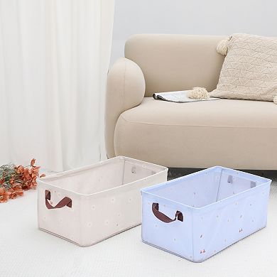 2 Pcs Storage Cube, Fabric Storage Bins with Handles for Shelves Closet, Storage Basket