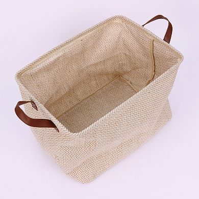 2 Pcs Fabric Storage Cube with Handles, Storage Bin for Shelves Closet, Storage Basket