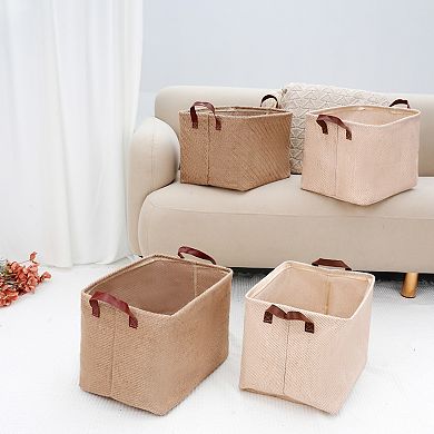 2 Pcs Fabric Storage Cube with Handles, Storage Bin for Shelves Closet, Storage Basket