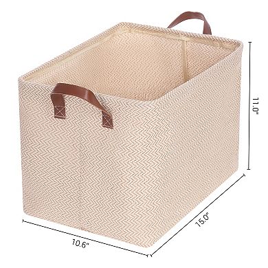 2 Pcs Fabric Storage Cube with Handles, Storage Bin for Shelves Closet, Storage Basket