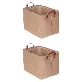 2 pc Fabric Storage Cube with Handles, Storage Bin for Shelves Closet, Storage Basket