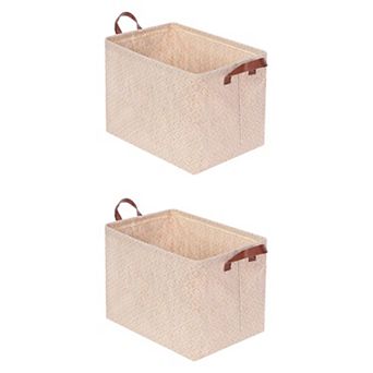 2 pc Fabric Storage Cube with Handles, Storage Bin for Shelves Closet, Storage Basket
