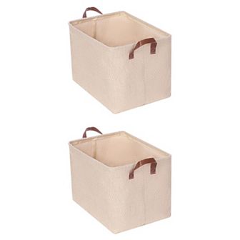 2 pc Fabric Storage Cube with Handles, Storage Bin for Shelves Closet, Storage Basket