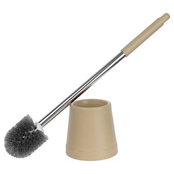 Toilet Brush Round Head Stainless Steel, Durable Grip Handle Compact Size 1 pc