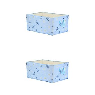 2 pc Chrysanthemum Storage Cube with Handles, Fabric Storage Bins, Storage Basket for Clothes