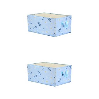 2 pc Chrysanthemum Storage Cube with Handles, Fabric Storage Bins, Storage Basket for Clothes