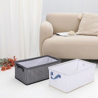 2 Pcs Storage Cube, Storage Bin with Handles, Sturdy Foldable Storage Basket Blanket