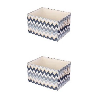2 pc Fabric Storage Basket Bin with Handle and Drawstring Closure, Storage Cube