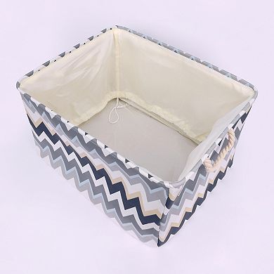 2 Pcs Fabric Storage Basket Bin with Handle and Drawstring Closure, Storage Cube