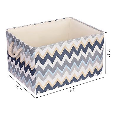 2 Pcs Fabric Storage Basket Bin with Handle and Drawstring Closure, Storage Cube