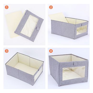 2 Pcs Storage Cube, Fabric Storage Bin for Shelves Closet, Storage Basket Blankets Books