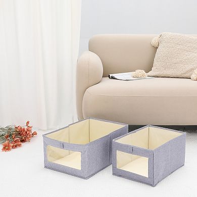 2 Pcs Storage Cube, Fabric Storage Bin for Shelves Closet, Storage Basket Blankets Books