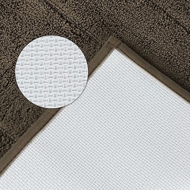 Geometry Bathroom Rug Mat, Extra Soft Absorbent Bath Rug, Non-Slip Solid Color Bath Mat 24" x 35"