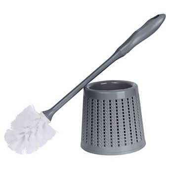 Toilet Brush Wall Mount, Long Handle, Flexible Brush Head, Brush Holder Set 1 Pack 13x42cm