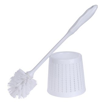 Toilet Brush Wall Mount, Long Handle, Flexible Brush Head, Brush Holder Set 1 Pack 13x42cm