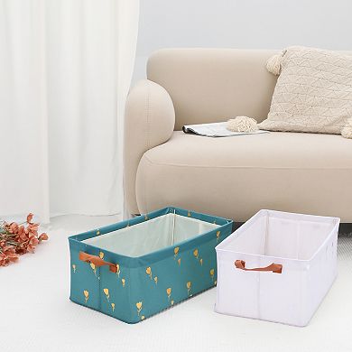 2 Pcs Storage Cube, Fabric Storage Bin with Handles for Shelves Closet, Storage Basket