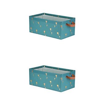 2 pc Storage Cube, Fabric Storage Bin with Handles for Shelves Closet, Storage Basket