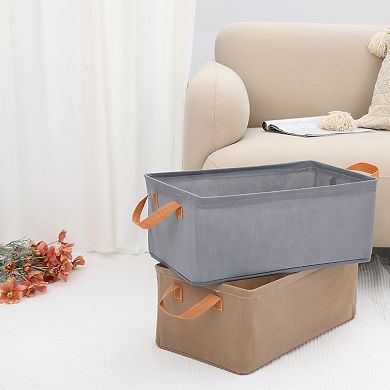 2 Pcs Storage Cube, Storage Bin with Handles for Shelves Closet, Storage Basket