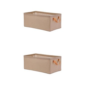 2 pc Storage Cube, Storage Bin with Handles for Shelves Closet, Storage Basket