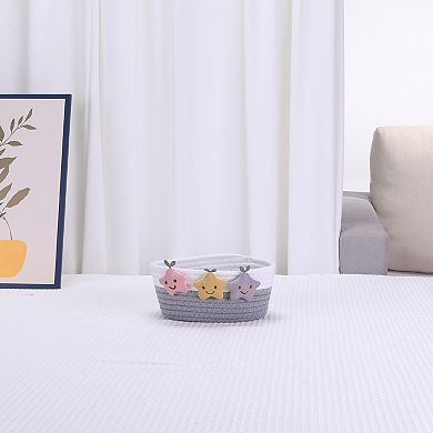 2 Pcs Woven Storage Basket, Star Shelf Closet Storage Bin for Entryway Desk Key Tray Bowl