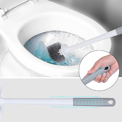 Toilet Brush and Holder Set, Household Essentials, Suspendable Toilet Bowl Brush 3 Pack