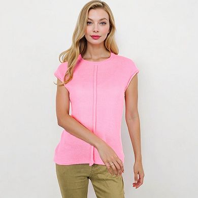 Women's Sleeveless Knit Top With Seam Front Detail