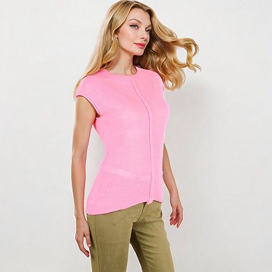 Women's Sleeveless Knit Top With Seam Front Detail