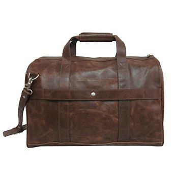 AmeriLeather 18 in Leather Weekender Duffel Softside Carry-On